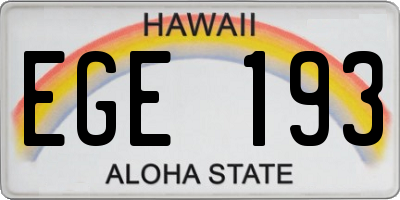 HI license plate EGE193