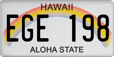HI license plate EGE198