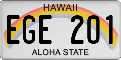 HI license plate EGE201