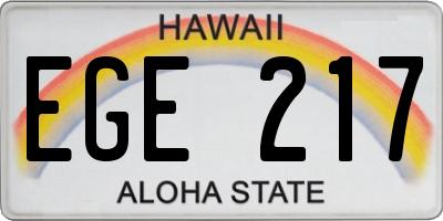 HI license plate EGE217