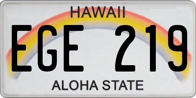 HI license plate EGE219