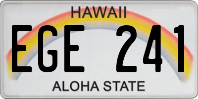 HI license plate EGE241