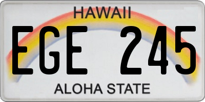 HI license plate EGE245