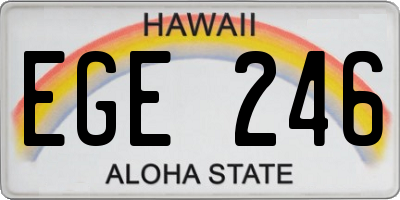 HI license plate EGE246