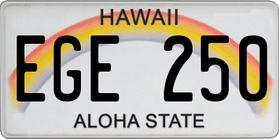 HI license plate EGE250