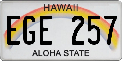 HI license plate EGE257