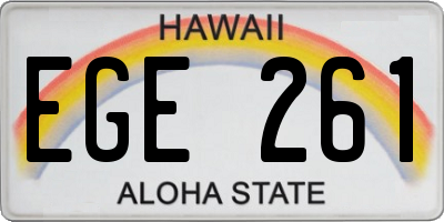 HI license plate EGE261