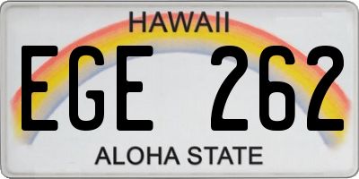HI license plate EGE262