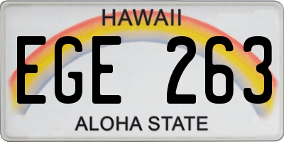 HI license plate EGE263