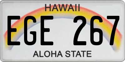 HI license plate EGE267