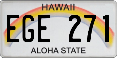 HI license plate EGE271