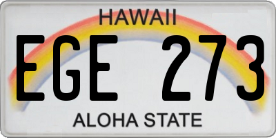 HI license plate EGE273