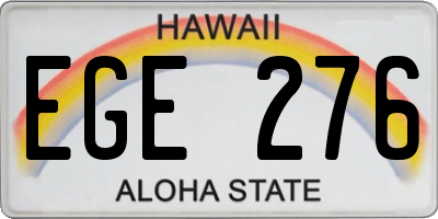 HI license plate EGE276