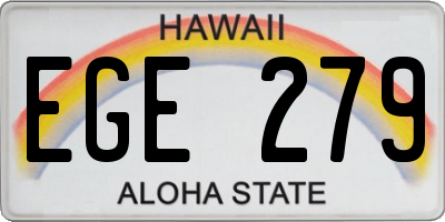 HI license plate EGE279