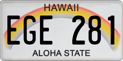HI license plate EGE281
