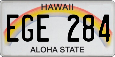 HI license plate EGE284