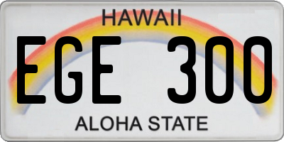 HI license plate EGE300