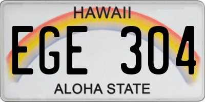 HI license plate EGE304