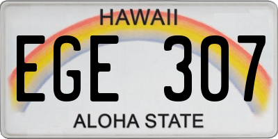 HI license plate EGE307