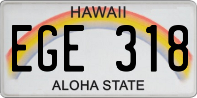 HI license plate EGE318