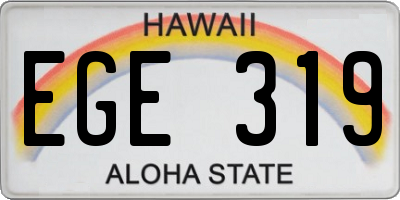 HI license plate EGE319