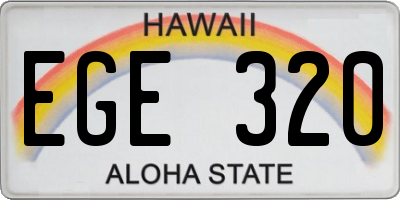 HI license plate EGE320