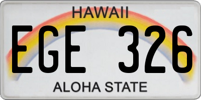 HI license plate EGE326