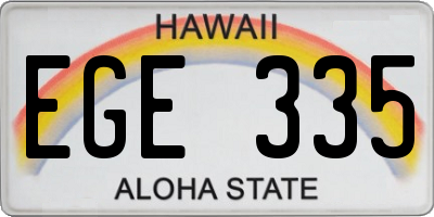 HI license plate EGE335