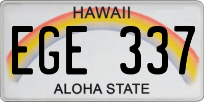 HI license plate EGE337