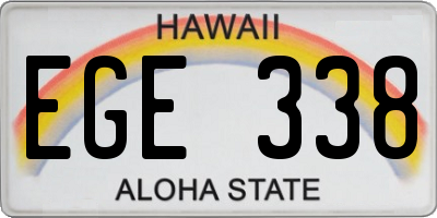 HI license plate EGE338