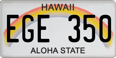 HI license plate EGE350