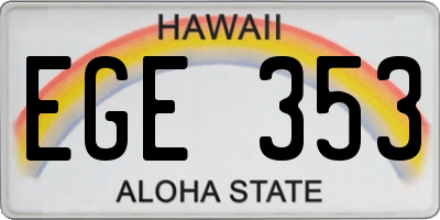 HI license plate EGE353
