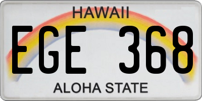 HI license plate EGE368
