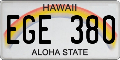 HI license plate EGE380