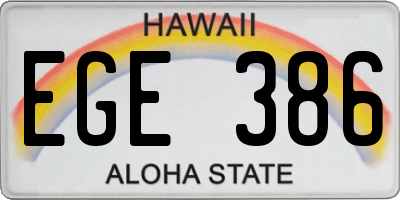 HI license plate EGE386