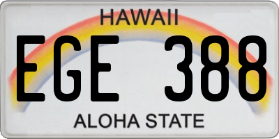 HI license plate EGE388