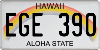 HI license plate EGE390