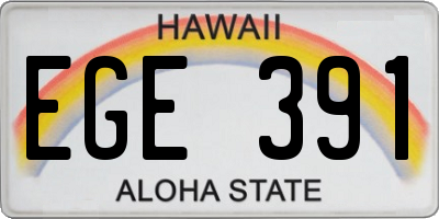 HI license plate EGE391