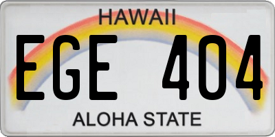 HI license plate EGE404
