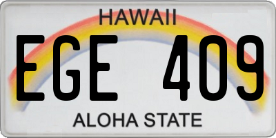 HI license plate EGE409