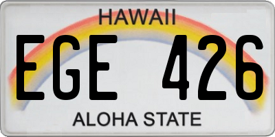 HI license plate EGE426
