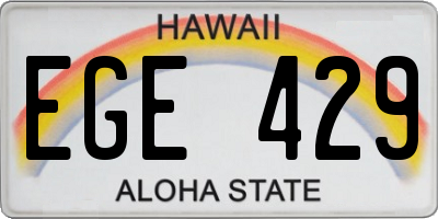 HI license plate EGE429