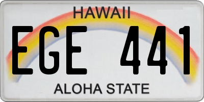 HI license plate EGE441