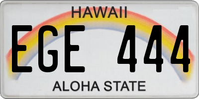 HI license plate EGE444