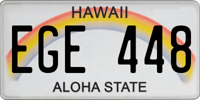 HI license plate EGE448