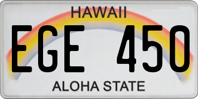 HI license plate EGE450