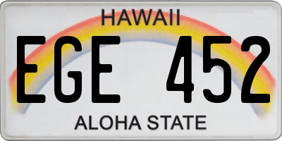 HI license plate EGE452