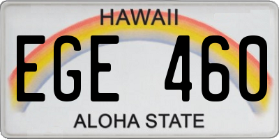 HI license plate EGE460