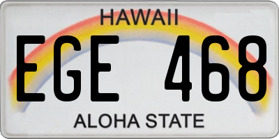 HI license plate EGE468