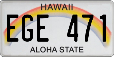 HI license plate EGE471